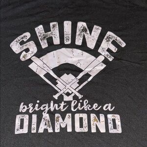 Black baseball softball T-shirt Shine Bright Like a Diamond